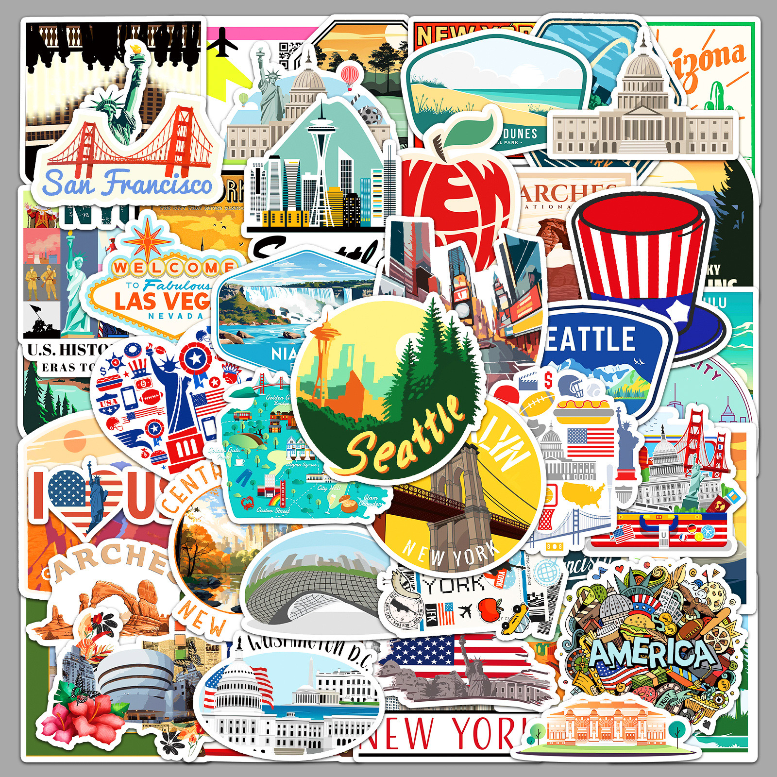 Travel Accessories New York - 10/50Pcs USA American New York Travel