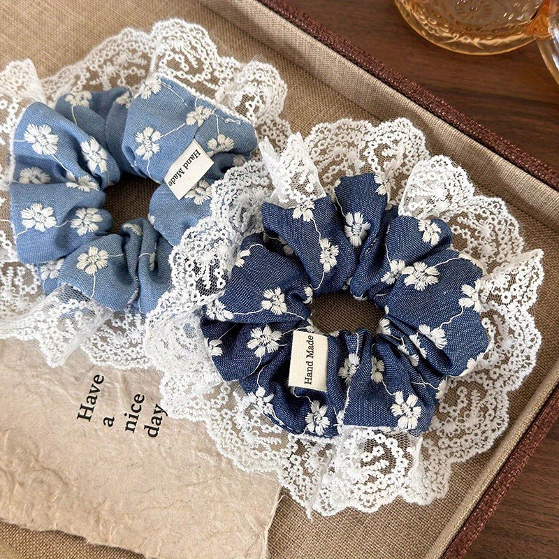 Travel Accessories Aesthetic - Elegant Blue Lace Edged Women's Children's