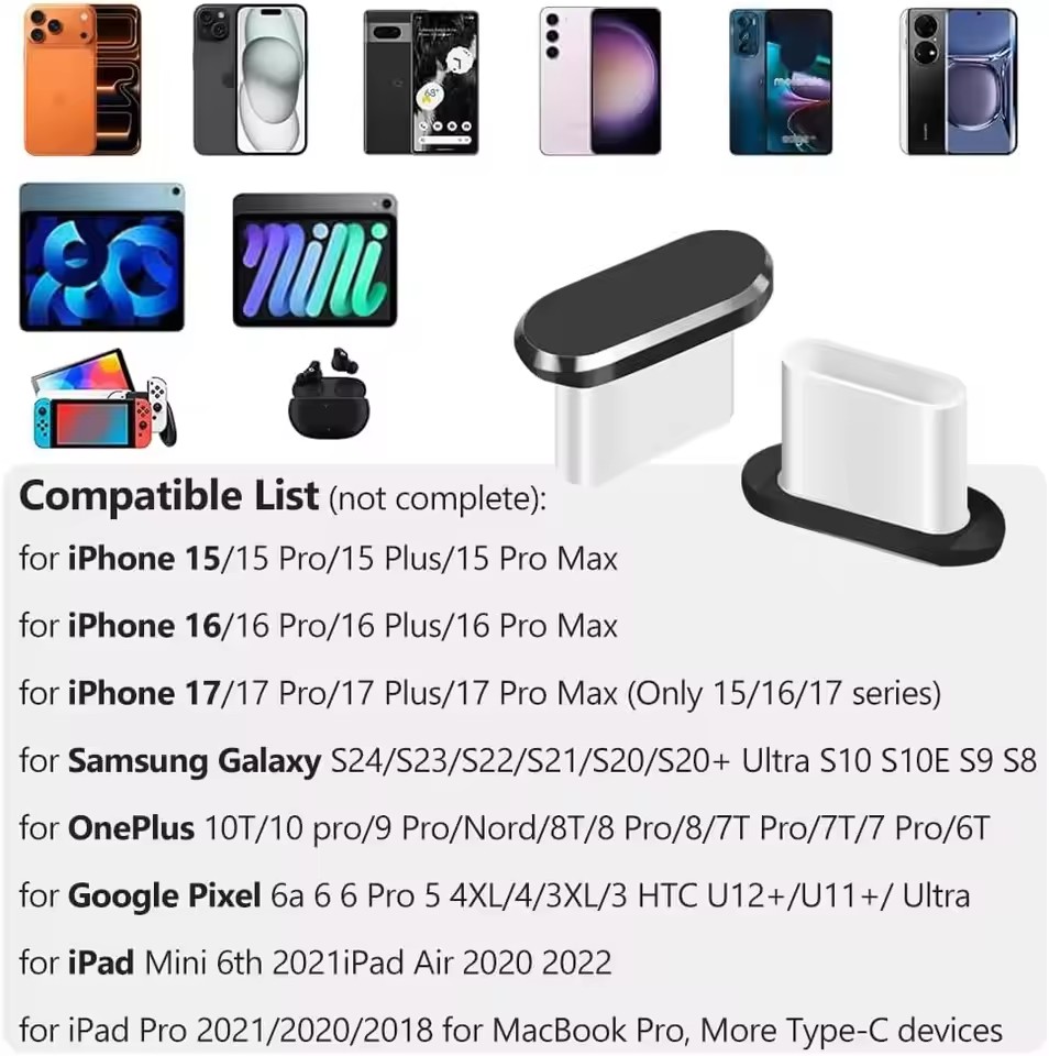 4Pcs USB C Dust Plug With Clea - Travel Plug Type C のレビューと価格