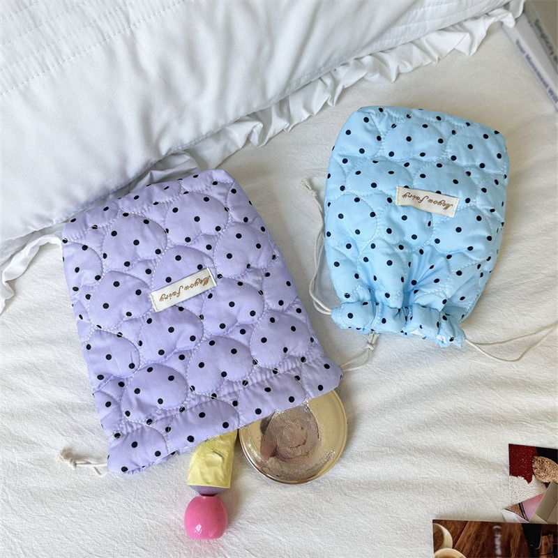 Retro Polka Dot Heart Padded D - Travel Accessories Pouch For Women のレビューと価格
