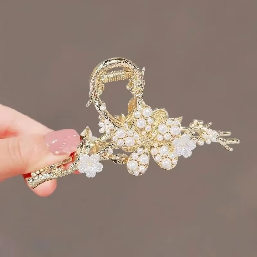 1 Pcs Metal Hair Claw Pearl Ha - Travel Accessories Aesthetic のレビューと価格