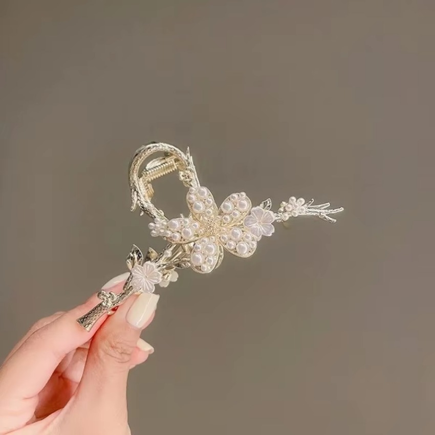 1 Pcs Metal Hair Claw Pearl Ha - Travel Accessories Aesthetic のレビューと価格
