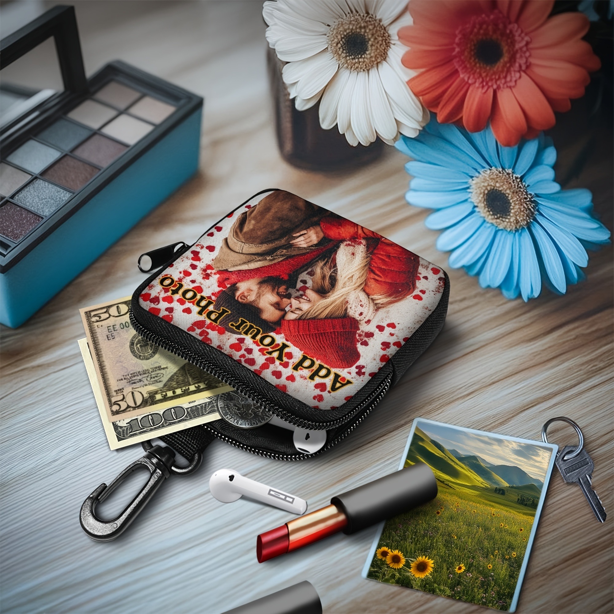Custom Photo Coin Bag Mini Ear - Travel Accessories Pouch For Women のレビューと価格
