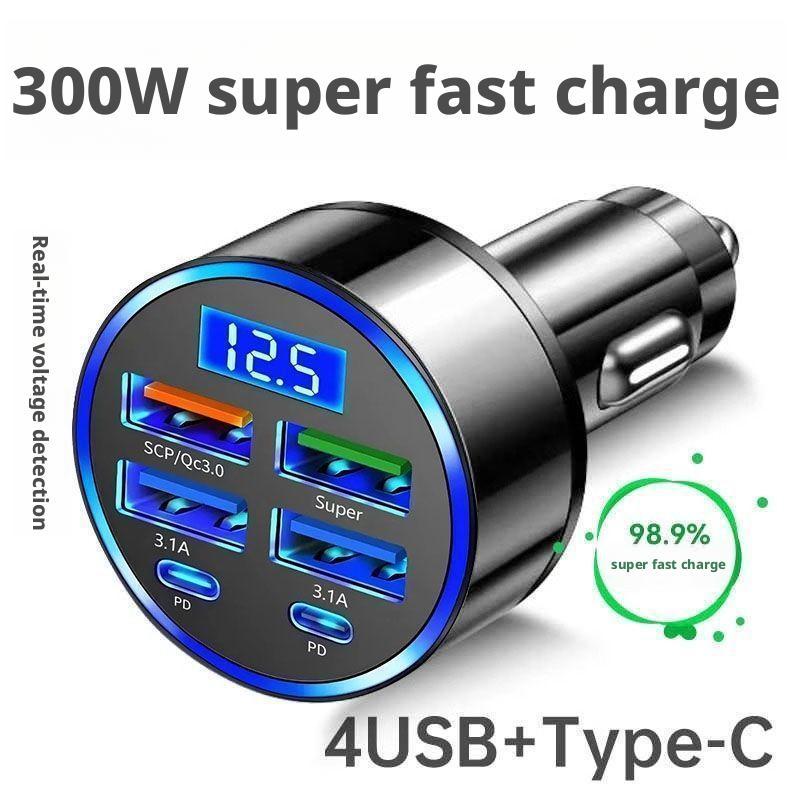 300W PD Car Charger 6 Ports Fa - Travel Plug Type C のレビューと価格