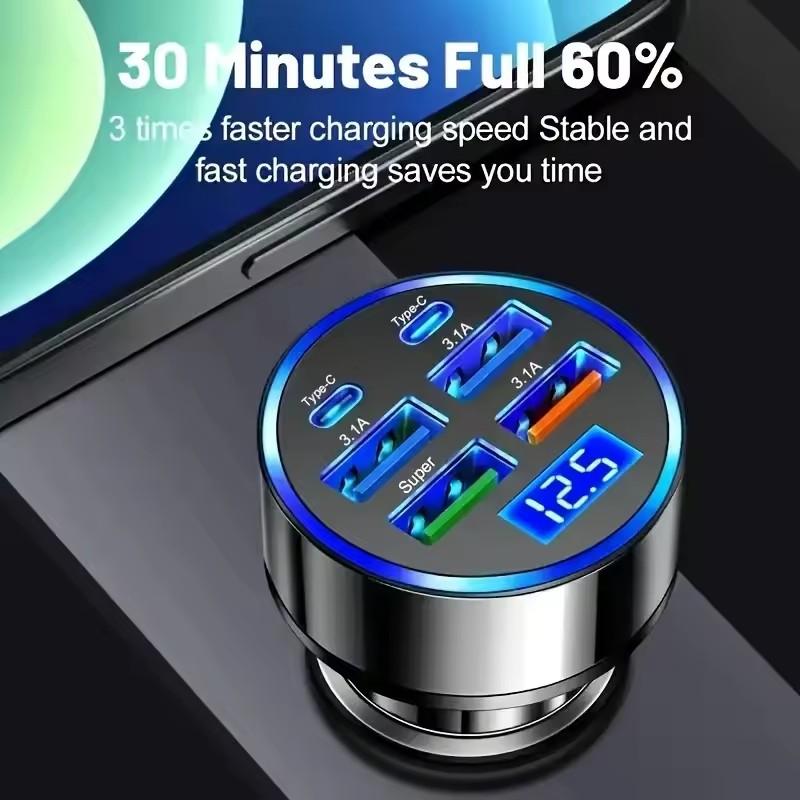 300W PD Car Charger 6 Ports Fa - Travel Plug Type C のレビューと価格