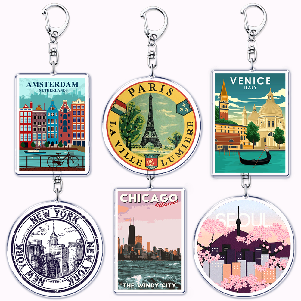 Hot Travel Cites Keychains for - Travel Accessories London のレビューと価格