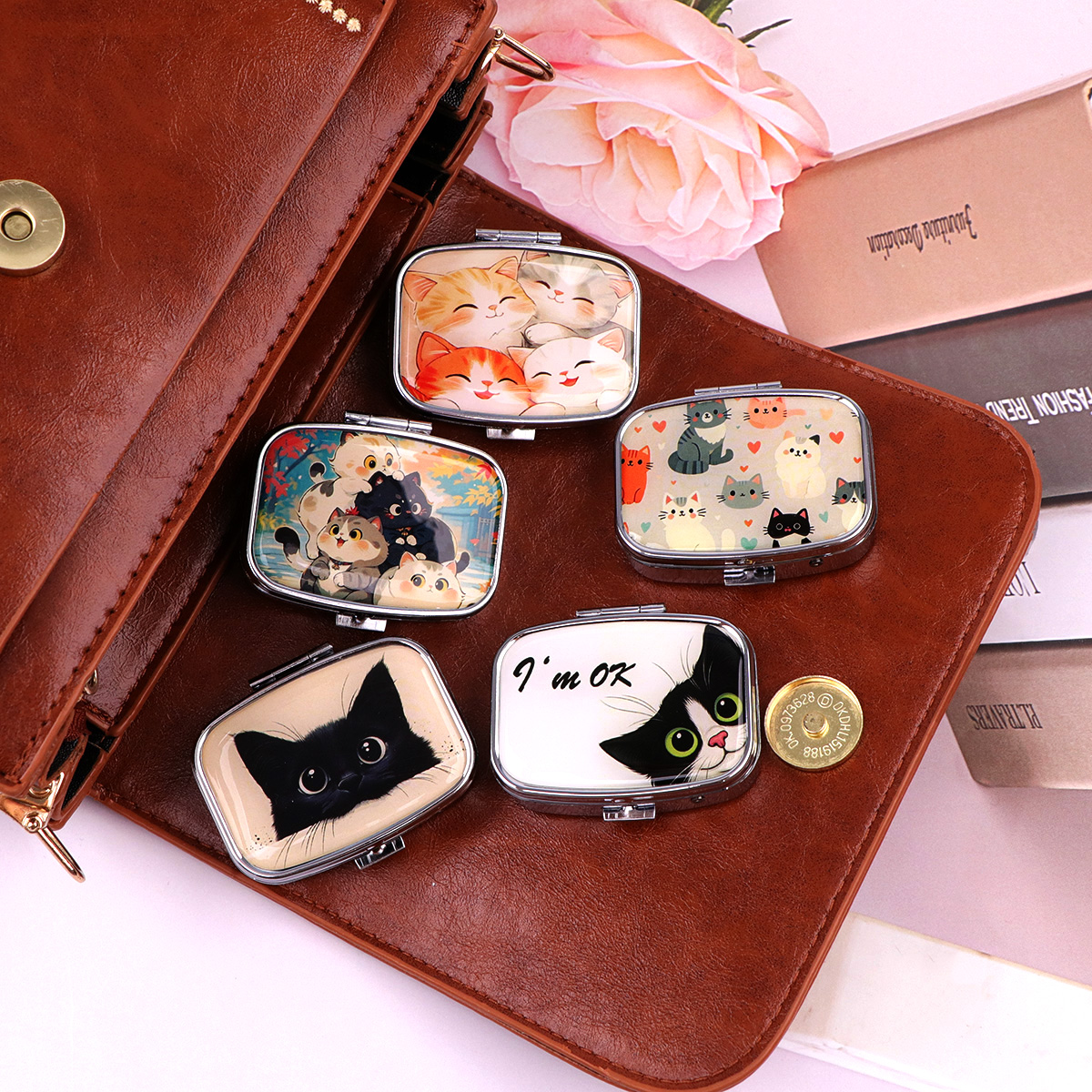 Black Cat Pill Boxes Cartoon A - Accessories Travel Jewelry Box のレビューと価格