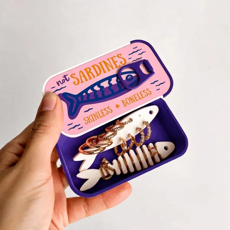 Cute Sardine Tin Shaped Mini J - Accessories Travel Jewelry Box のレビューと価格