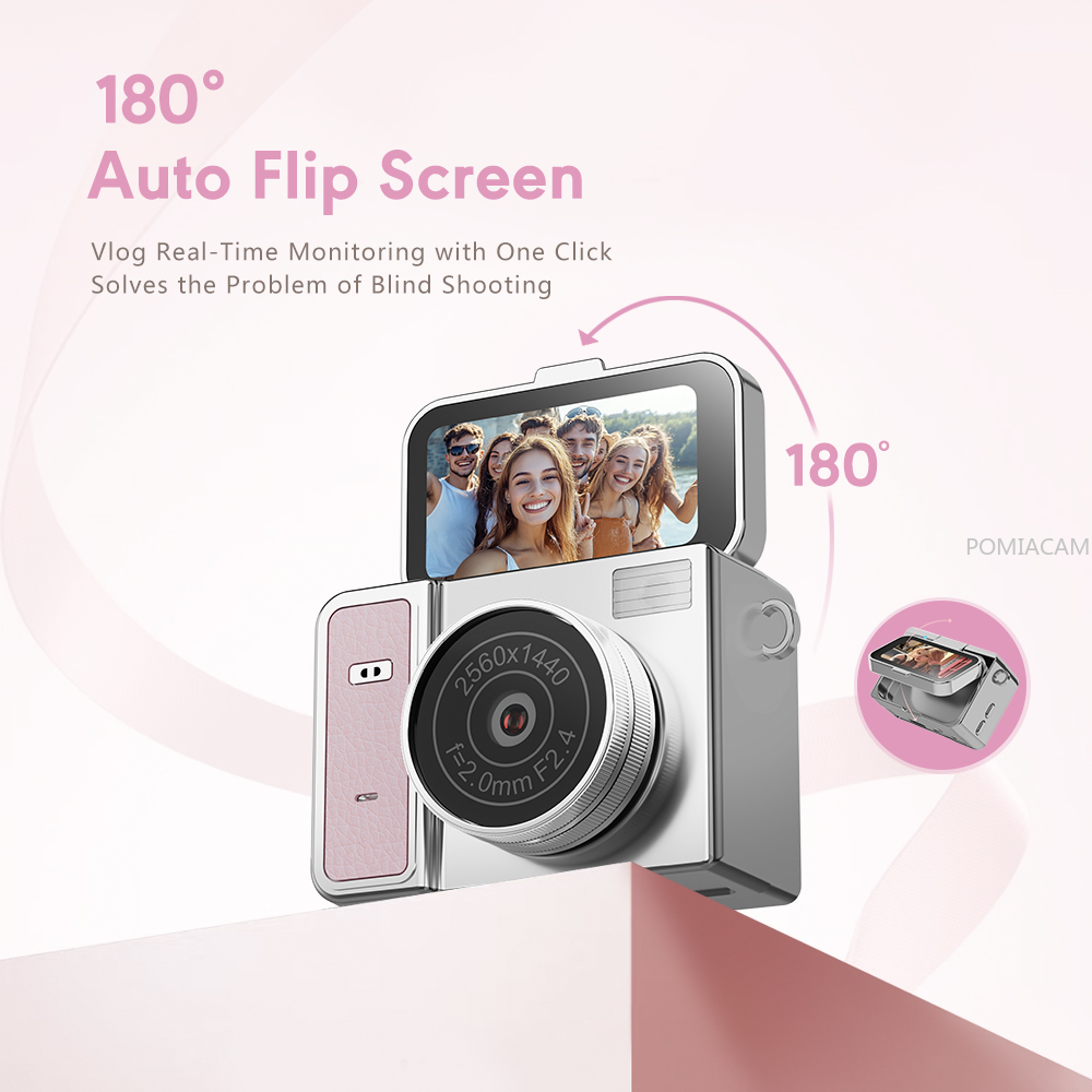 S162 Vlog Camera 2K HD 180° Fl - Travel Video Accessories のレビューと価格
