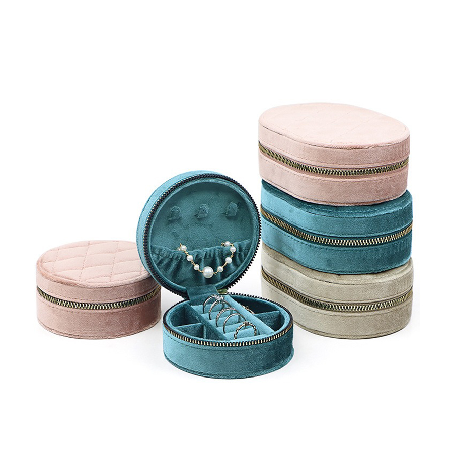 Round Diamond Velvet Travel Je - Accessories Travel Jewelry Box のレビューと価格