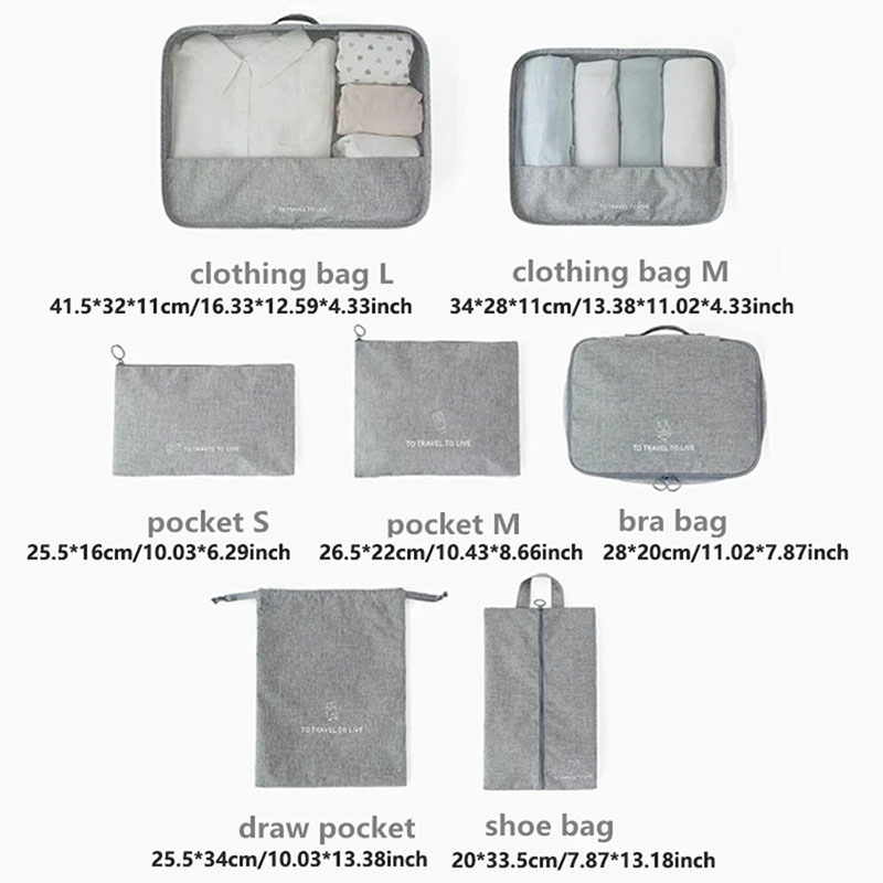 7 Piece Travel Packing Cubes S - Travel Accessories Pouch For Women のレビューと価格