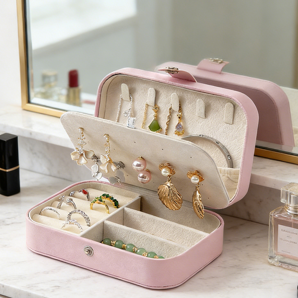 New Portable Multi-Compartment - Accessories Travel Jewelry Box のレビューと価格