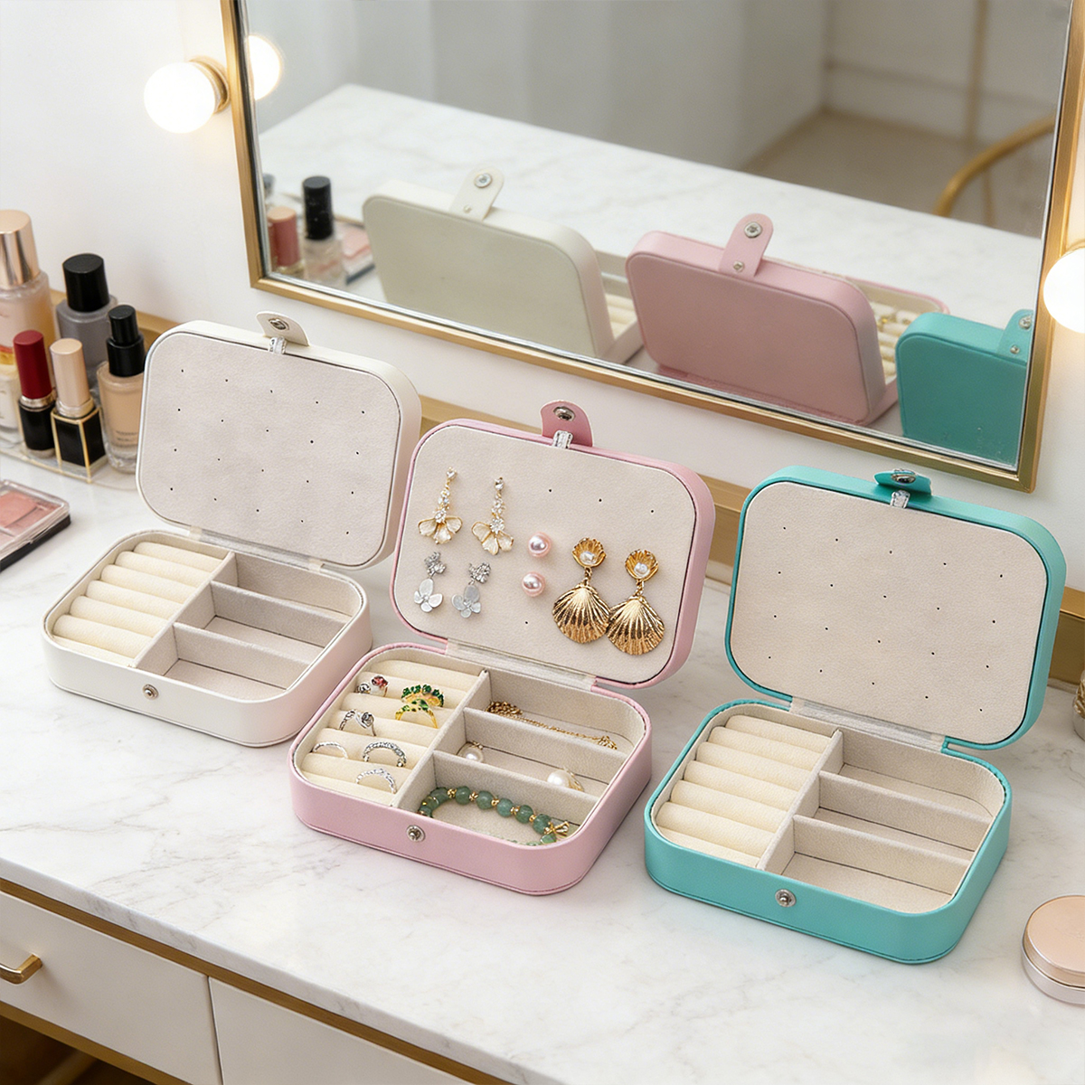 New Portable Multi-Compartment - Accessories Travel Jewelry Box のレビューと価格