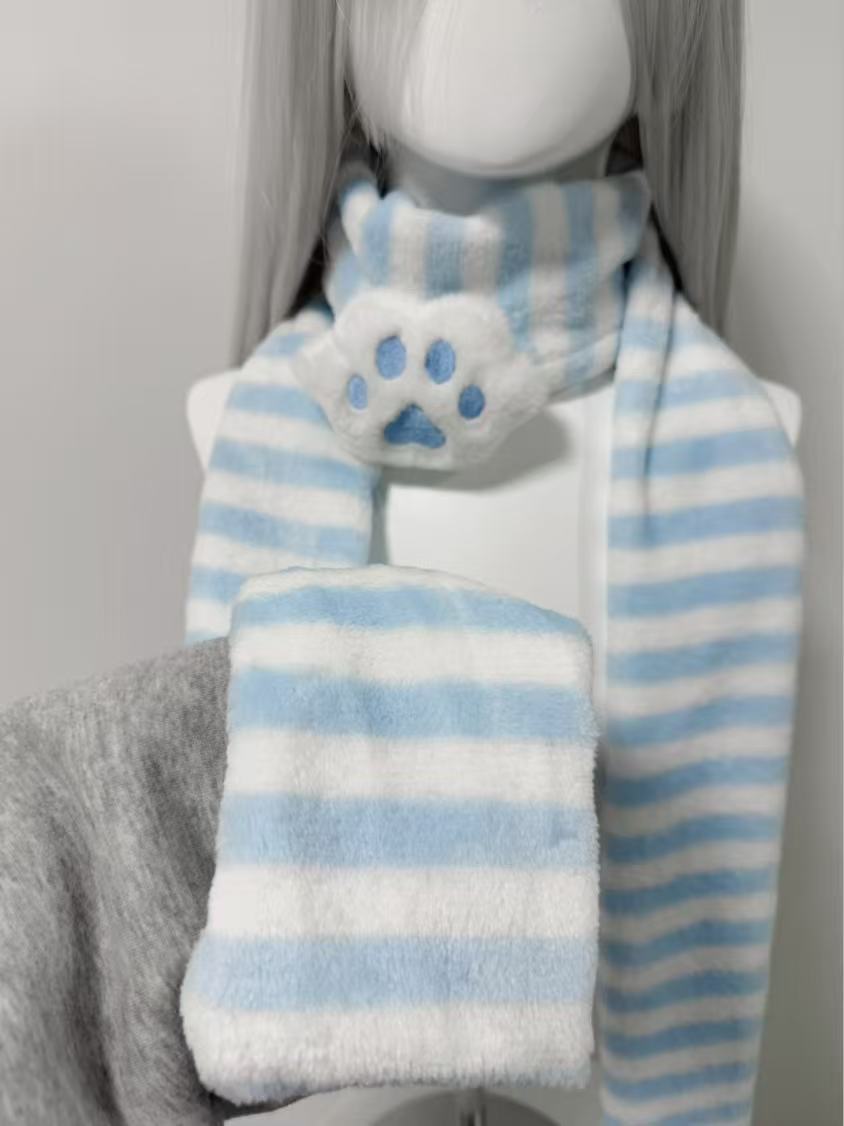 Kawaii Kniied Scarf Cat Paw De - Travel Accessories Aesthetic のレビューと価格