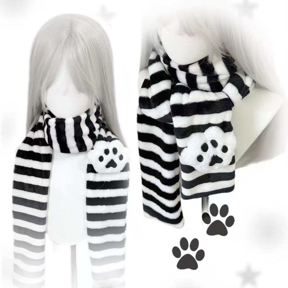 Kawaii Kniied Scarf Cat Paw De - Travel Accessories Aesthetic のレビューと価格