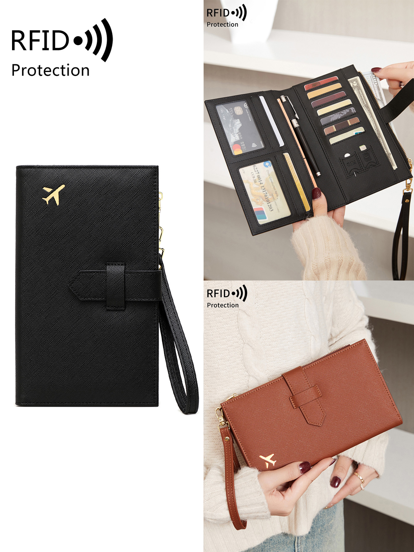 Fashionable PU leather airplan - Travel Accessories Rfid のレビューと価格