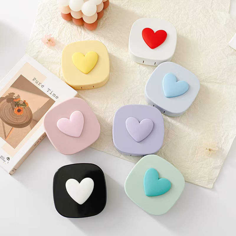 Heart Contact Lens Case with M - Travel Video Accessories のレビューと価格