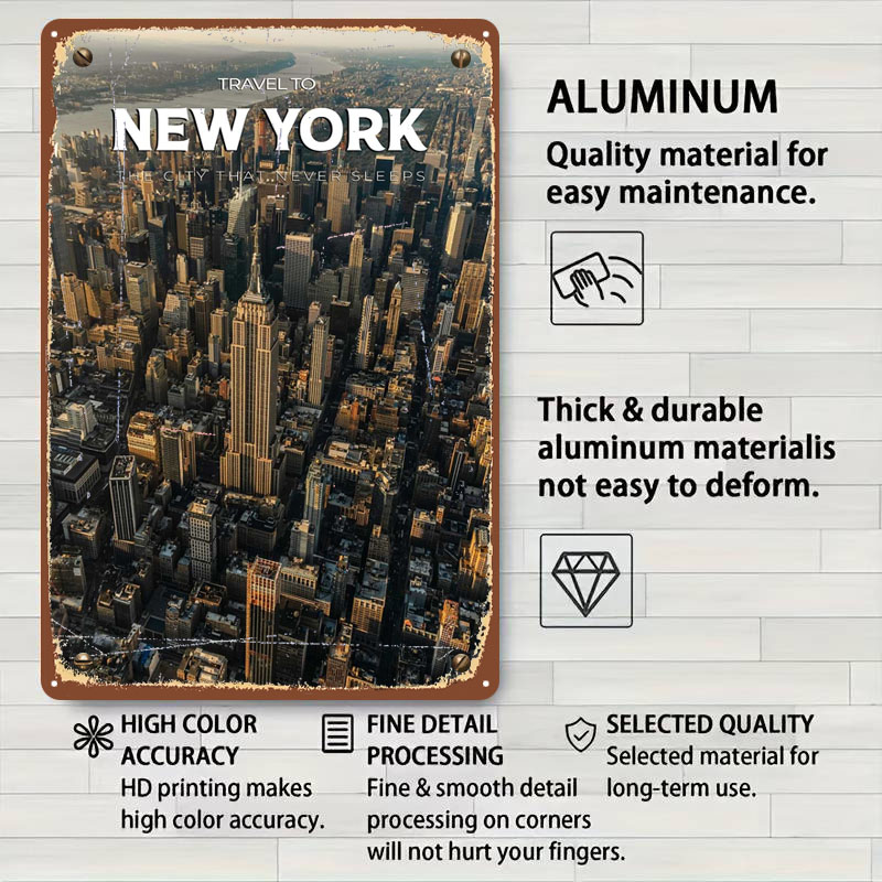 New York Travel Print Metal Si - Travel Accessories New York のレビューと価格