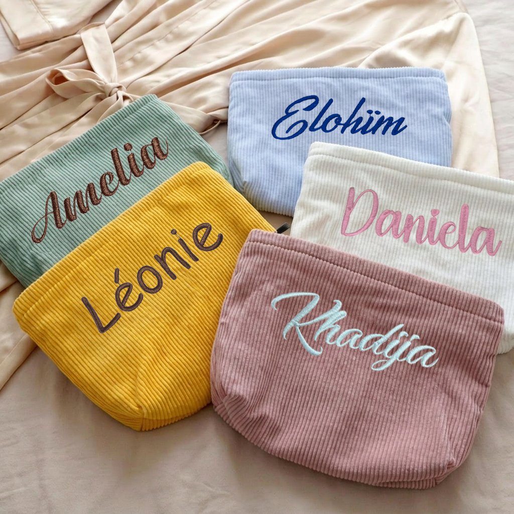 Custom Embroidered Corduroy Co - Travel Accessories Pouch For Women のレビューと価格