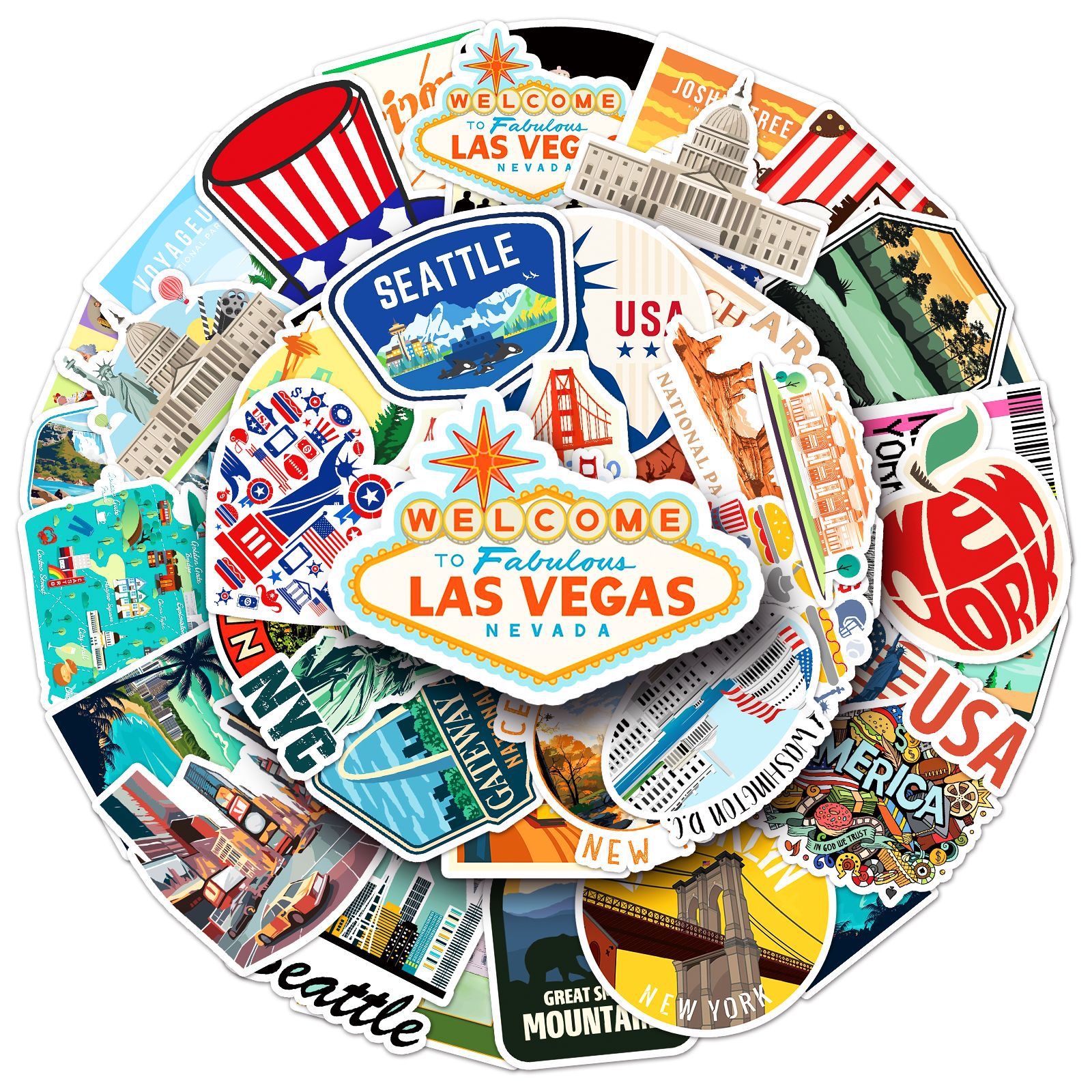 10/50Pcs USA American New York - Travel Accessories New York のレビューと価格