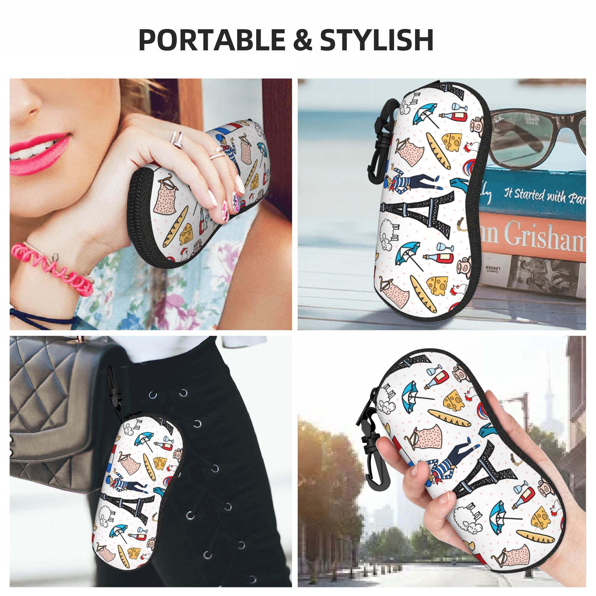 French Paris Glasses Case Fash - Travel Accessories Pouch For Women のレビューと価格