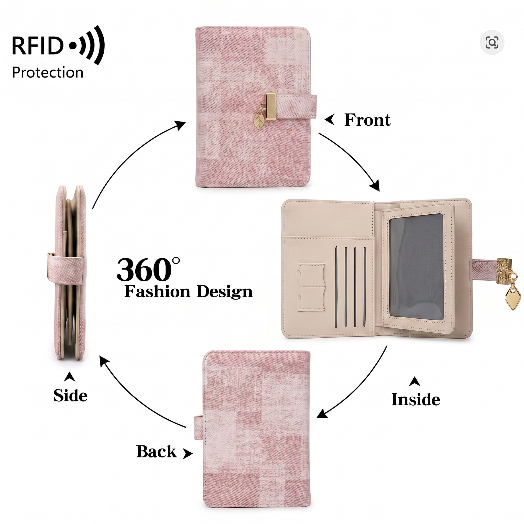 Pomelo Best Pink Plaid RFID Bl - Travel Accessories Rfid のレビューと価格