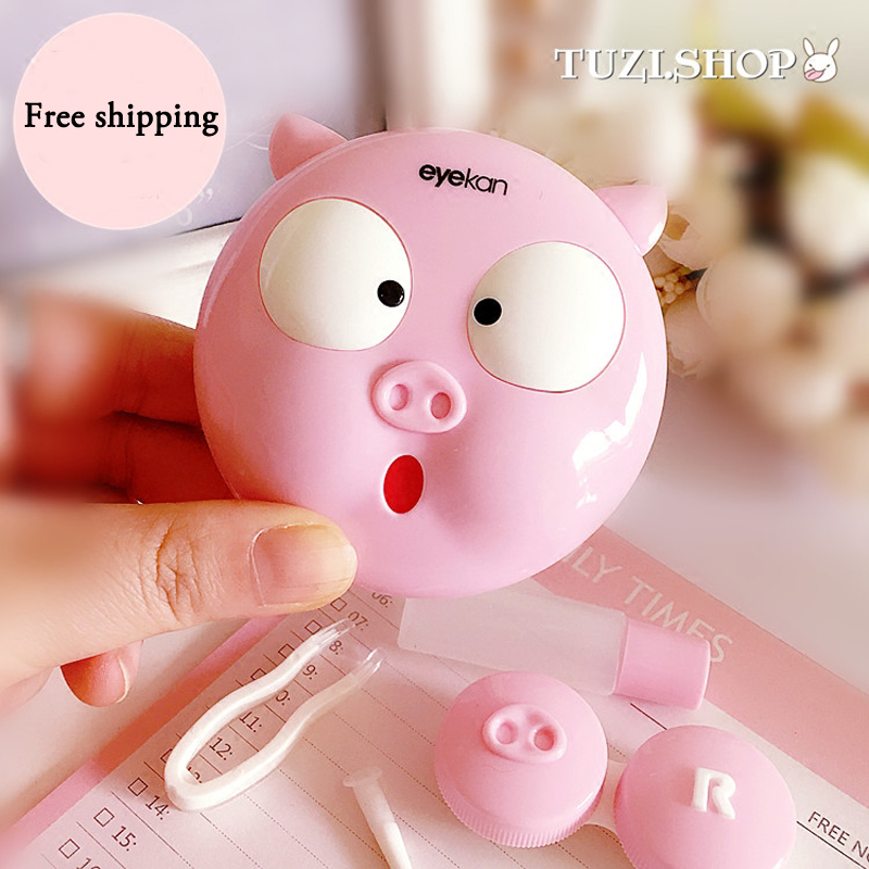 Cute Pig Contact Lenses Case F - Travel Video Accessories のレビューと価格