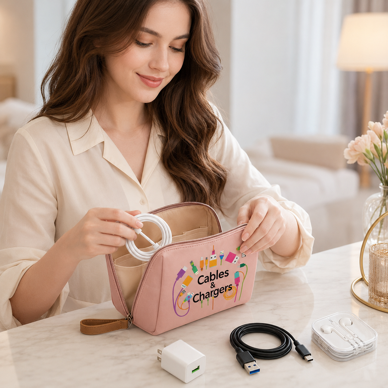 Travel Cable Organizer Bag, Cu - Travel Accessories Pouch For Women のレビューと価格