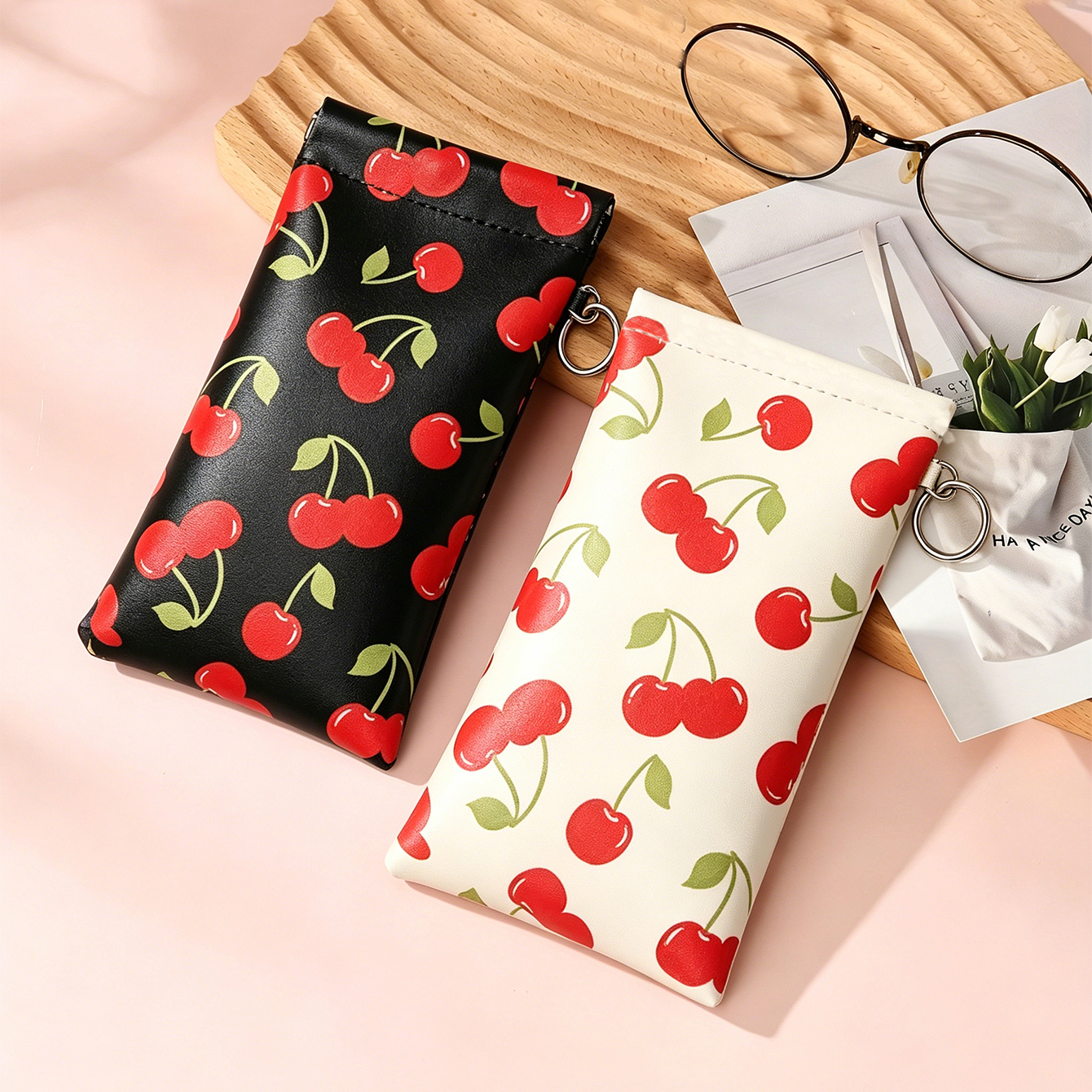Cute Cherry Print Sunglasses P - Travel Accessories Pouch For Women のレビューと価格