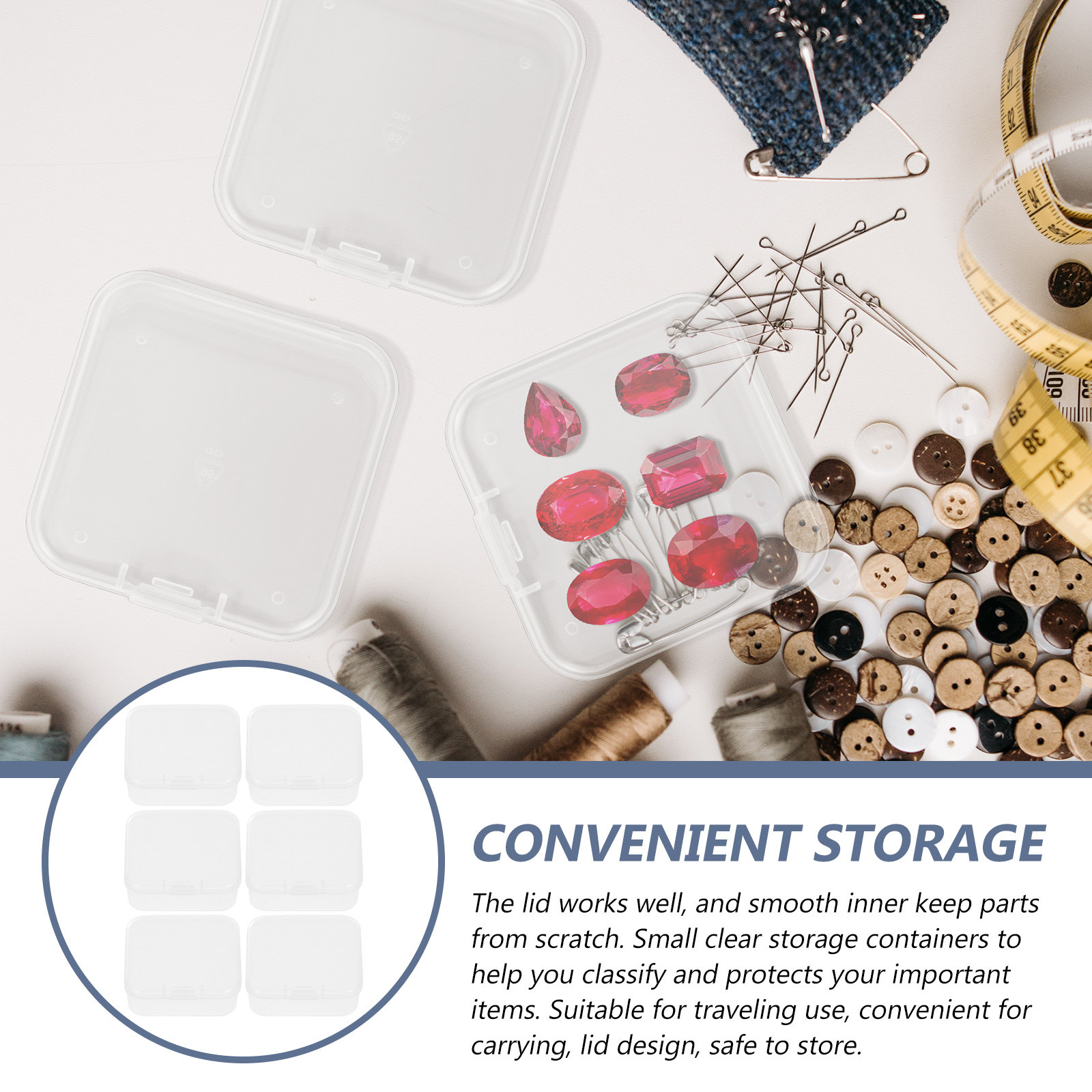 6pcs Storage Boxes Transparent - Accessories Travel Jewelry Box のレビューと価格