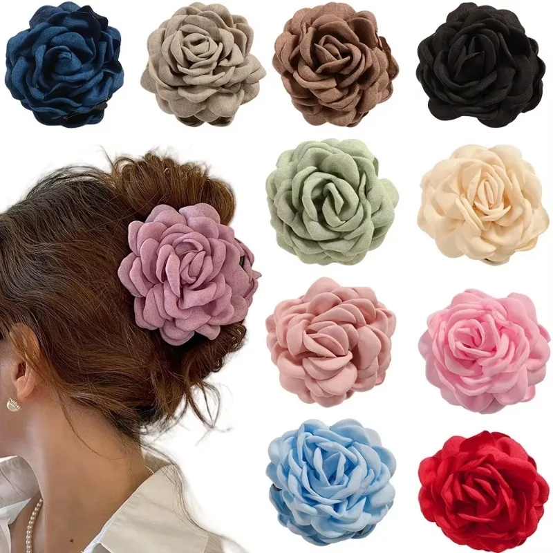 French Fabric Rose Flower Hair - Travel Accessories Aesthetic のレビューと価格