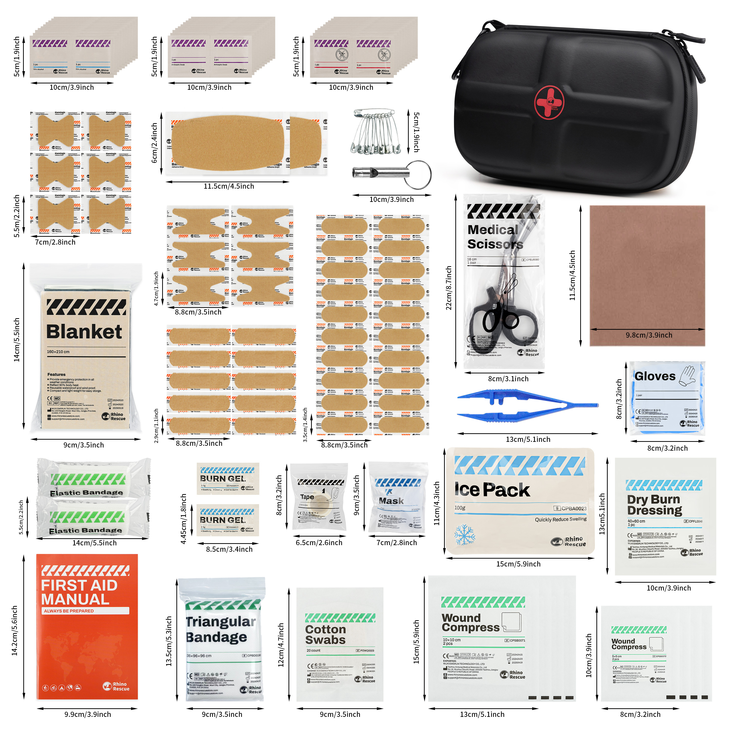 RHINO RESCUE Mini First Aid Ki - First Aid Travel Kit のレビューと価格