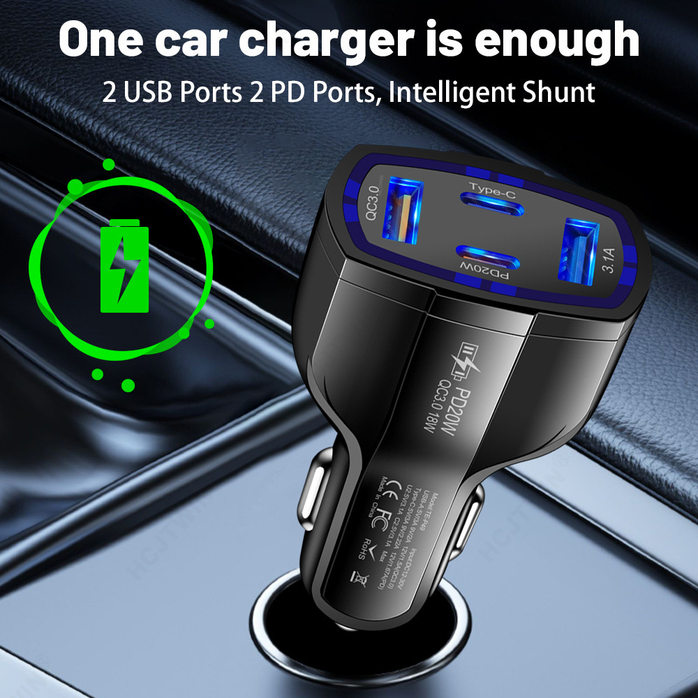 Multi Port 63W Car Charger Fas - Travel Plug Type C のレビューと価格