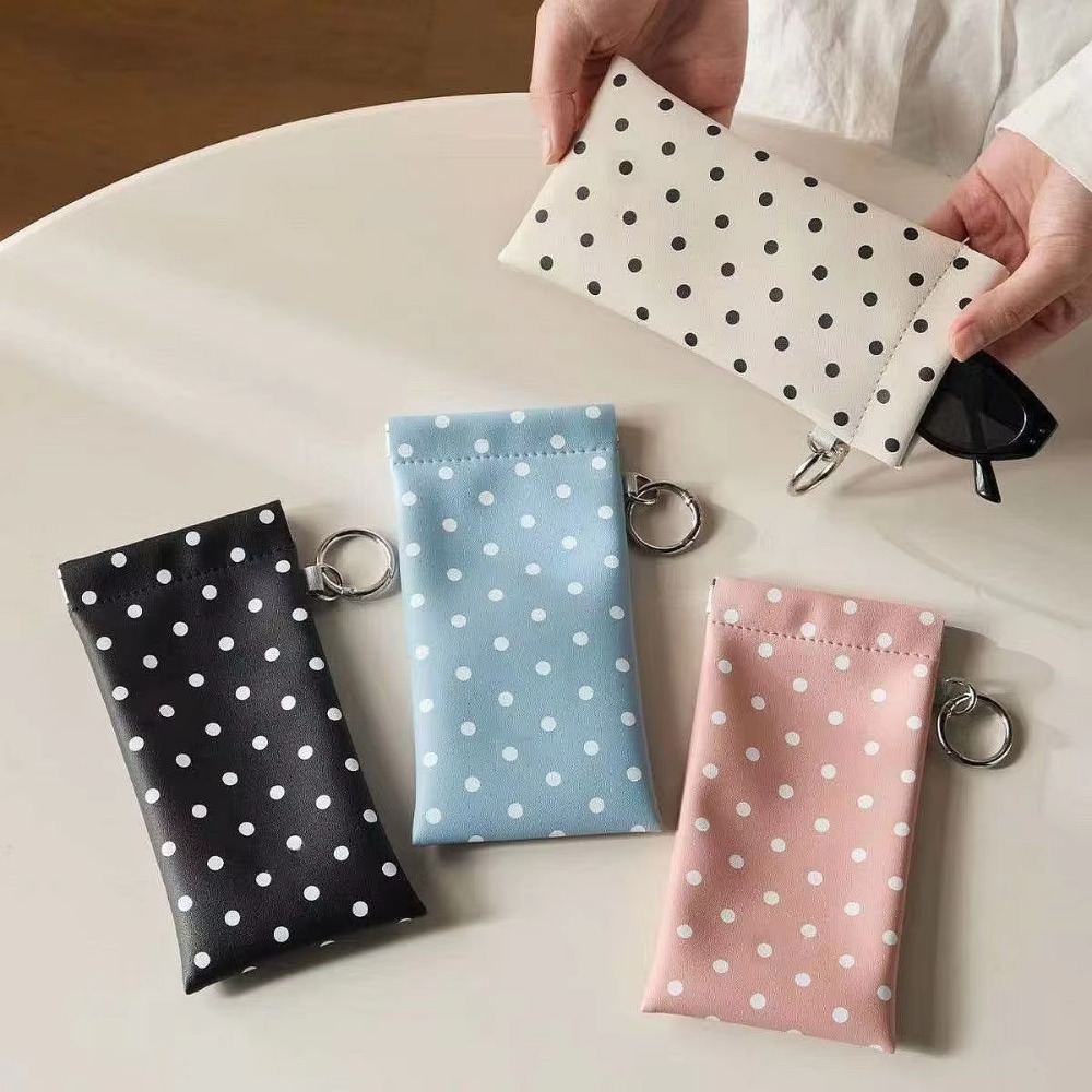 Polka Dot Eyeglass Pouch with  - Travel Accessories Pouch For Women のレビューと価格
